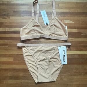 Steve Madden Women’s Triangle Lounge Bra/panty set praline Medium